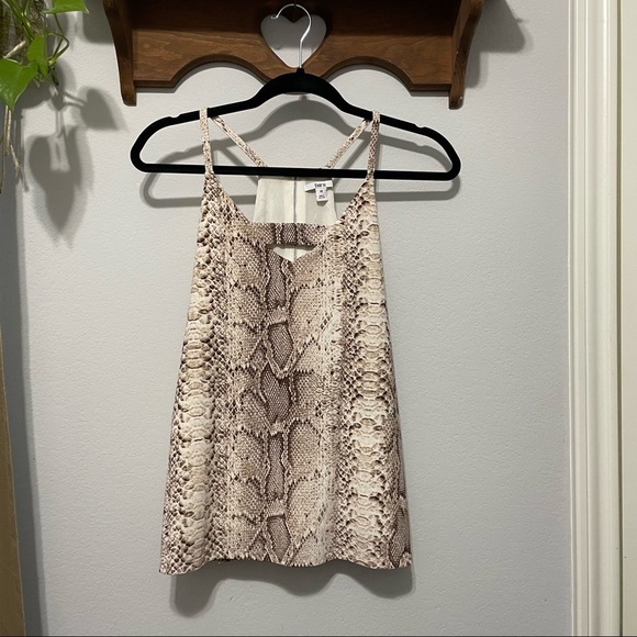 Bar III Tank Snakeskin Print Strappy Blouse Womens XS - Picture 2 of 10